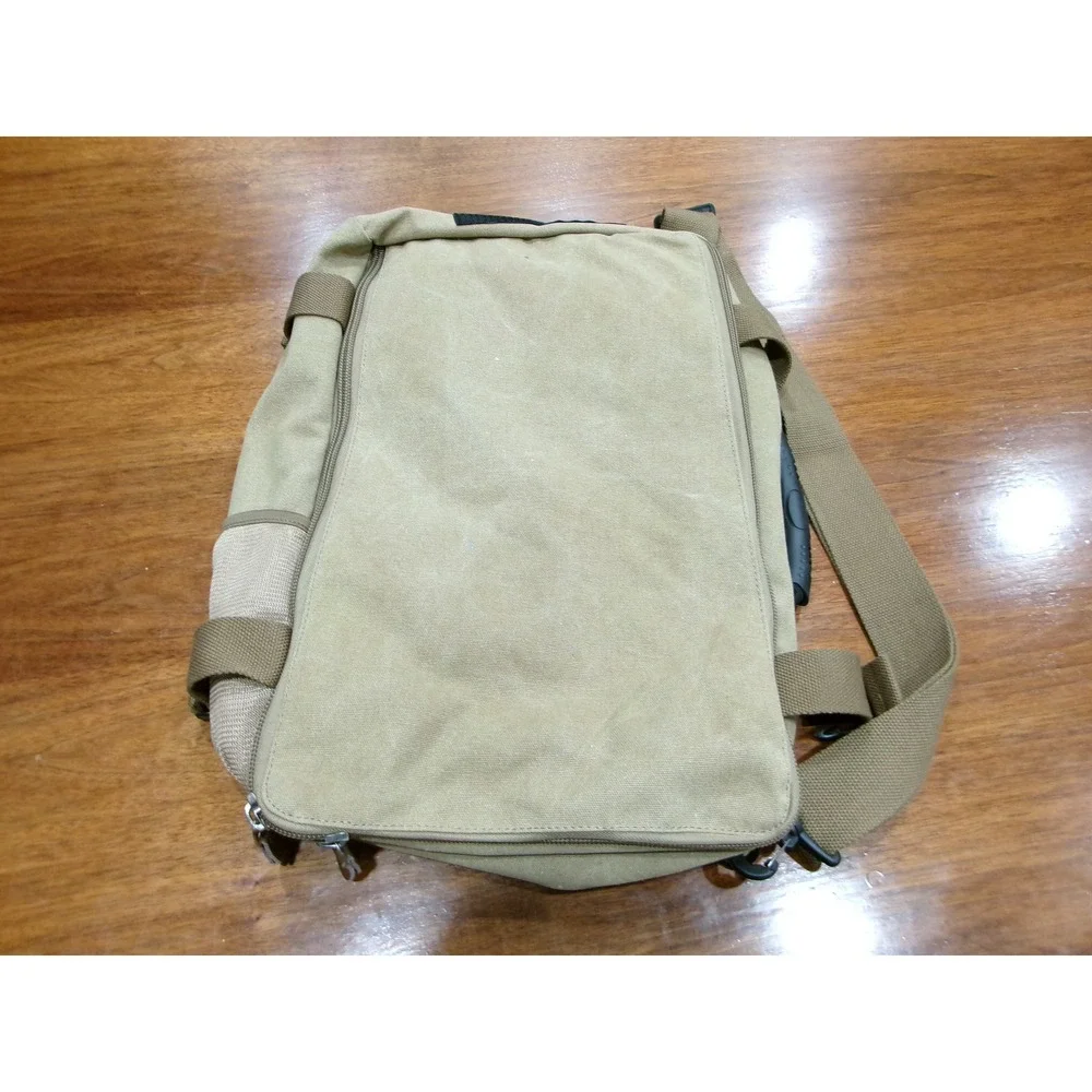 Kaka Convertible Laptop Backpack Messenger Bag Khaki Canvas‎ Tactical Travel Bag